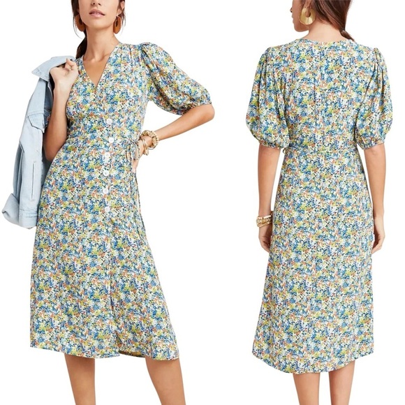FAITHFULL THE BRAND Marta Floral Wrap Midi Dress - Picture 3 of 13